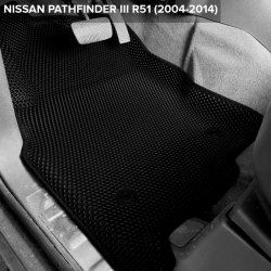 3D коврики EVA с бортами Nissan Pathfinder III R51 7 мест (2004-2014)